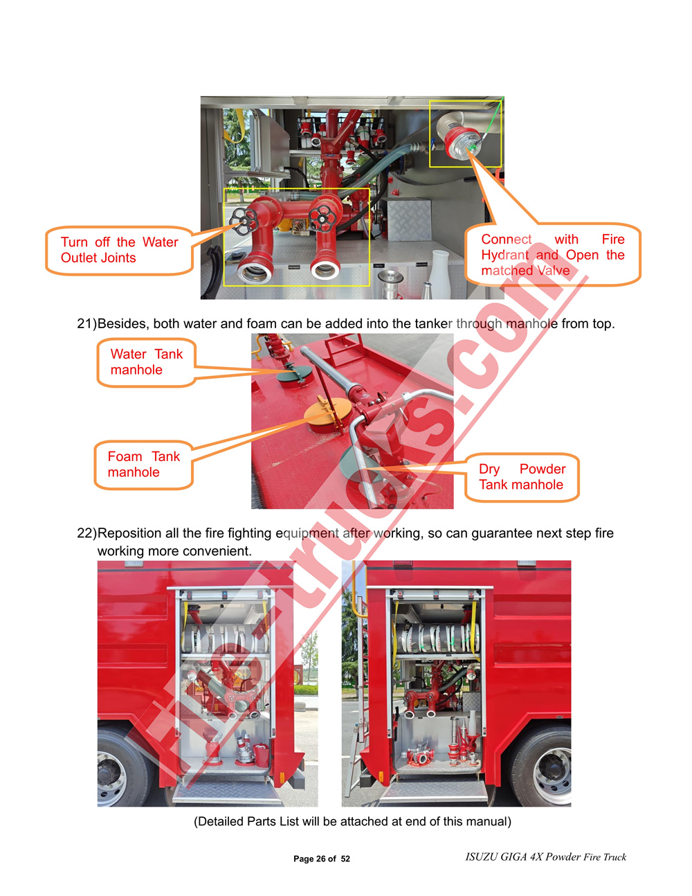 ISUZU fire rescue truck detailed component
