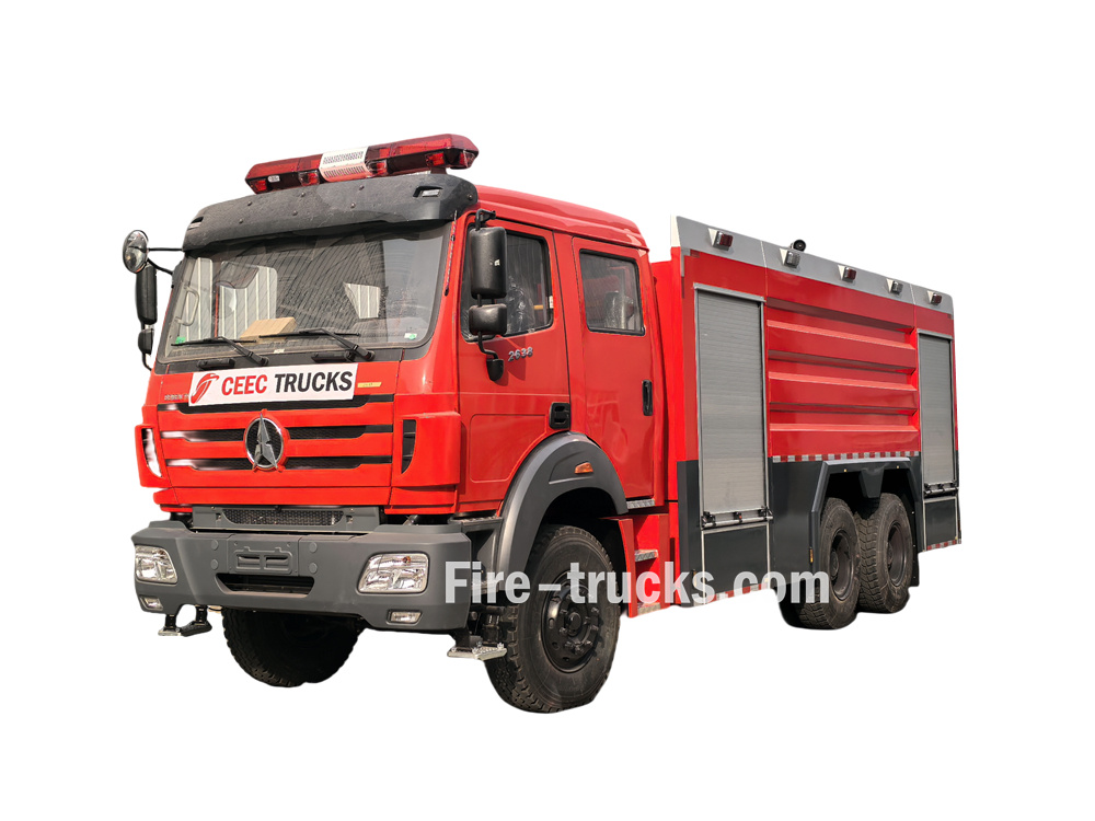 Beiben 2638 fire rescue truck with foam tank