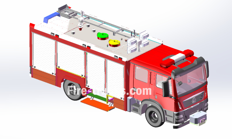 SINOTRUK HOWO Urban Firefighting Vehicle 3D drawing