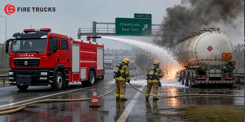 HOWO 350HP emergency fire rescue vehicle Foam Monitor Fire Vehicle with Towing for Highway Rest Area Fuel Station Fire