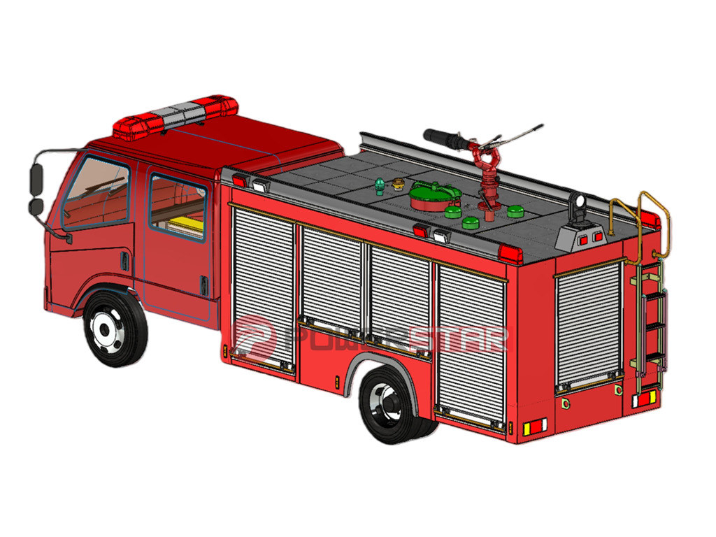 ISUZU 4x4 wildland forest rescue fire truck 3D drawing