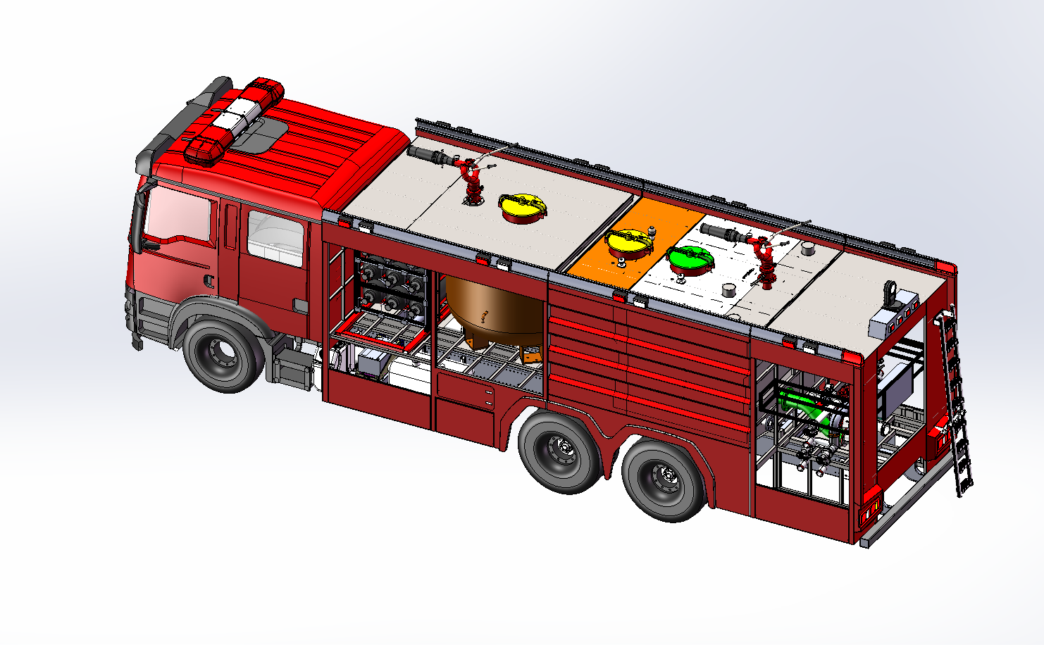 HOWO Dry powder Foam Fire Vehicle design drawing HOWO Dry powder Foam Fire Vehicle design drawing