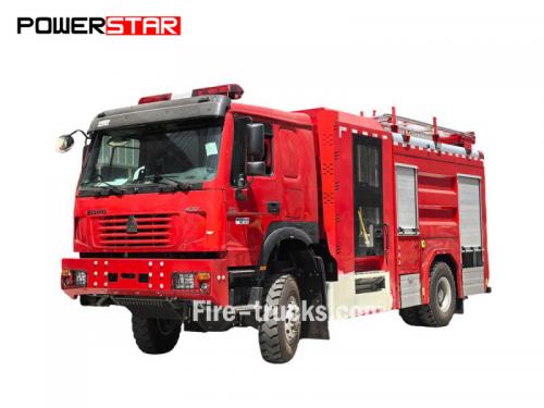 Howo 4x4 drive water tank fire engine