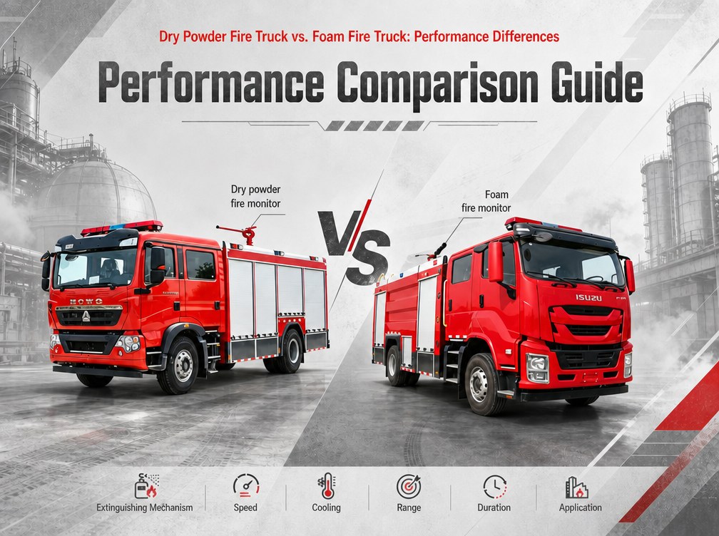Trak Bomba Api Serbuk Kering vs. Trak Bomba Api Buih: Perbandingan Prestasi